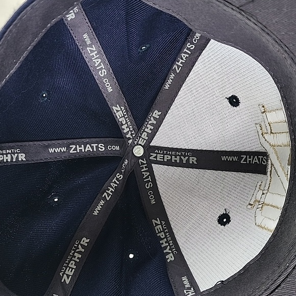 Zephyr 32/5 Chopped navy blue gold Norte Dame Fighting Irish hat cap Size 7 1/8 - Picture 8 of 9
